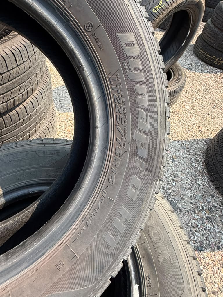 LT225/75R16 Set (4 Used Tires) Hankook Dynapro HT