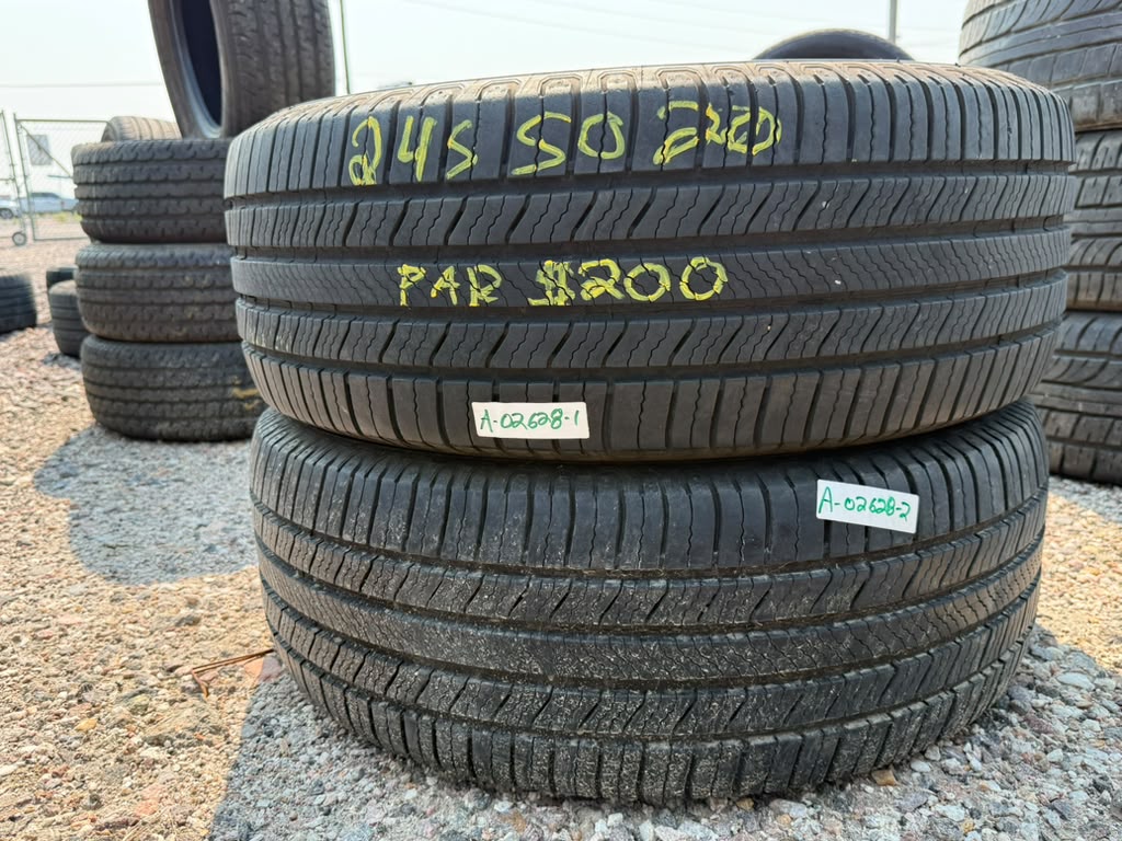 245/50R20 Pair (2 Used Tires) Michelin Defender 2
