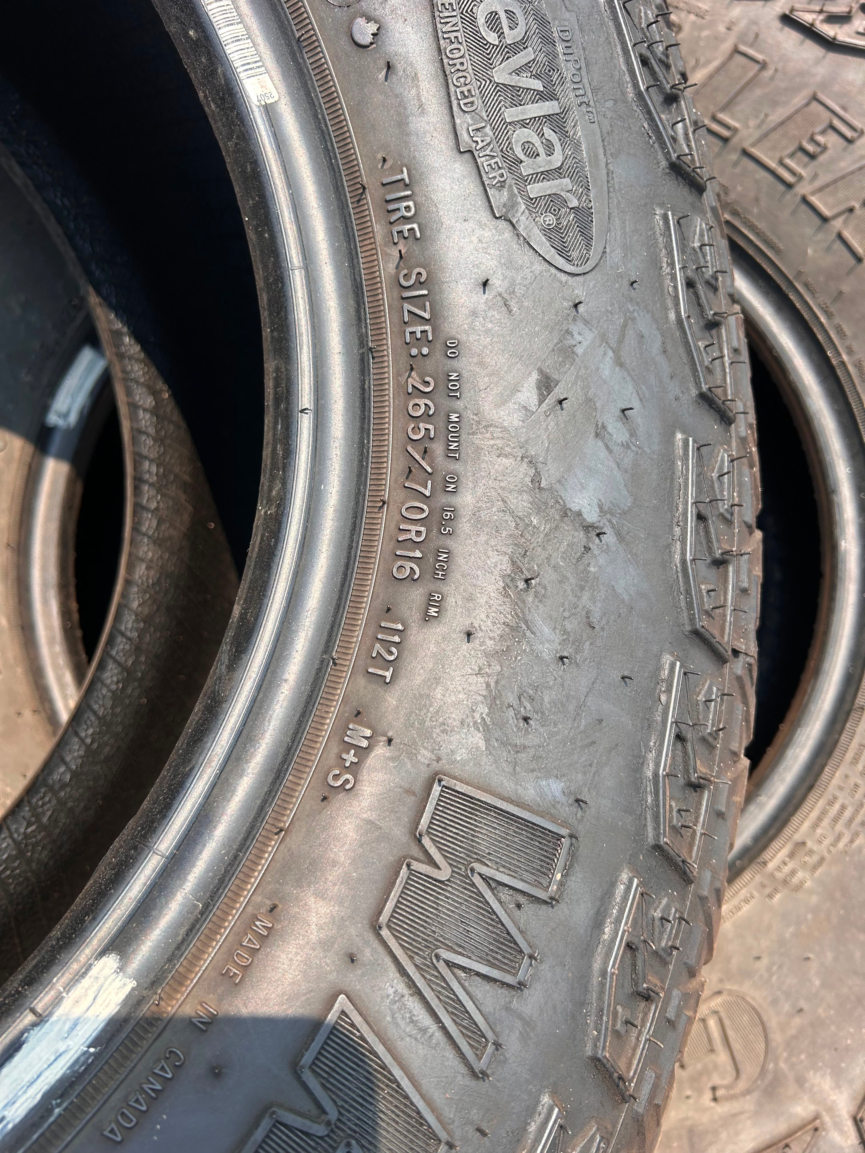 265/70R16 Pair (2 Used Tires) Goodyear Wrangler Territory AT