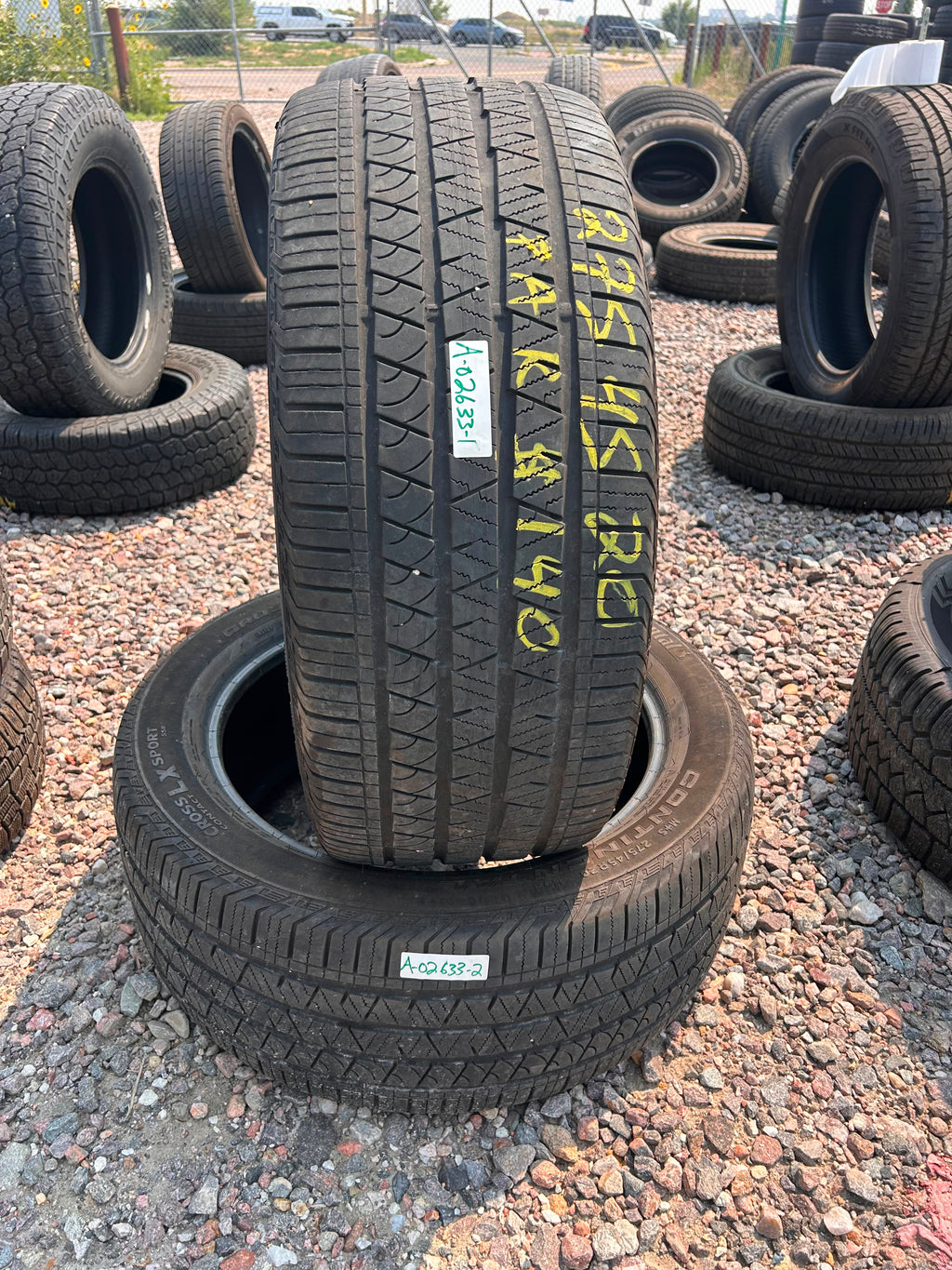 275/45R20 Pair (2 Used Tires) Continental Crosscontact