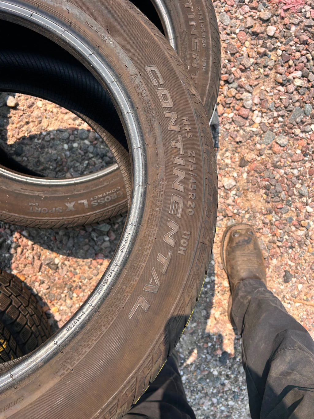 275/45R20 Pair (2 Used Tires) Continental Crosscontact