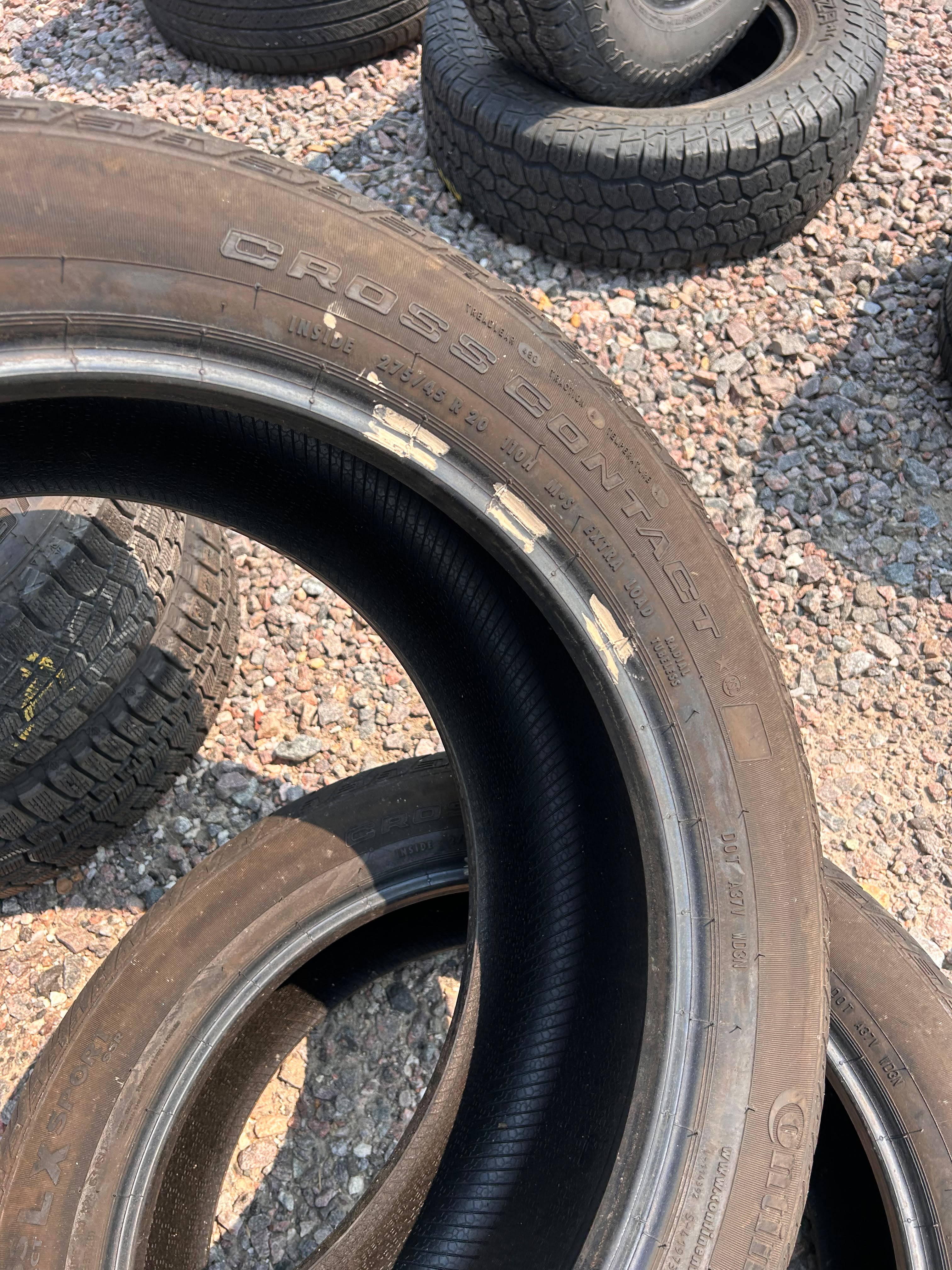 275/45R20 Pair (2 Used Tires) Continental Crosscontact