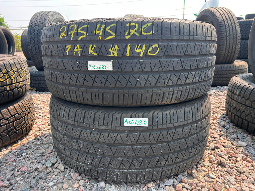 275/45R20 Pair (2 Used Tires) Continental Crosscontact