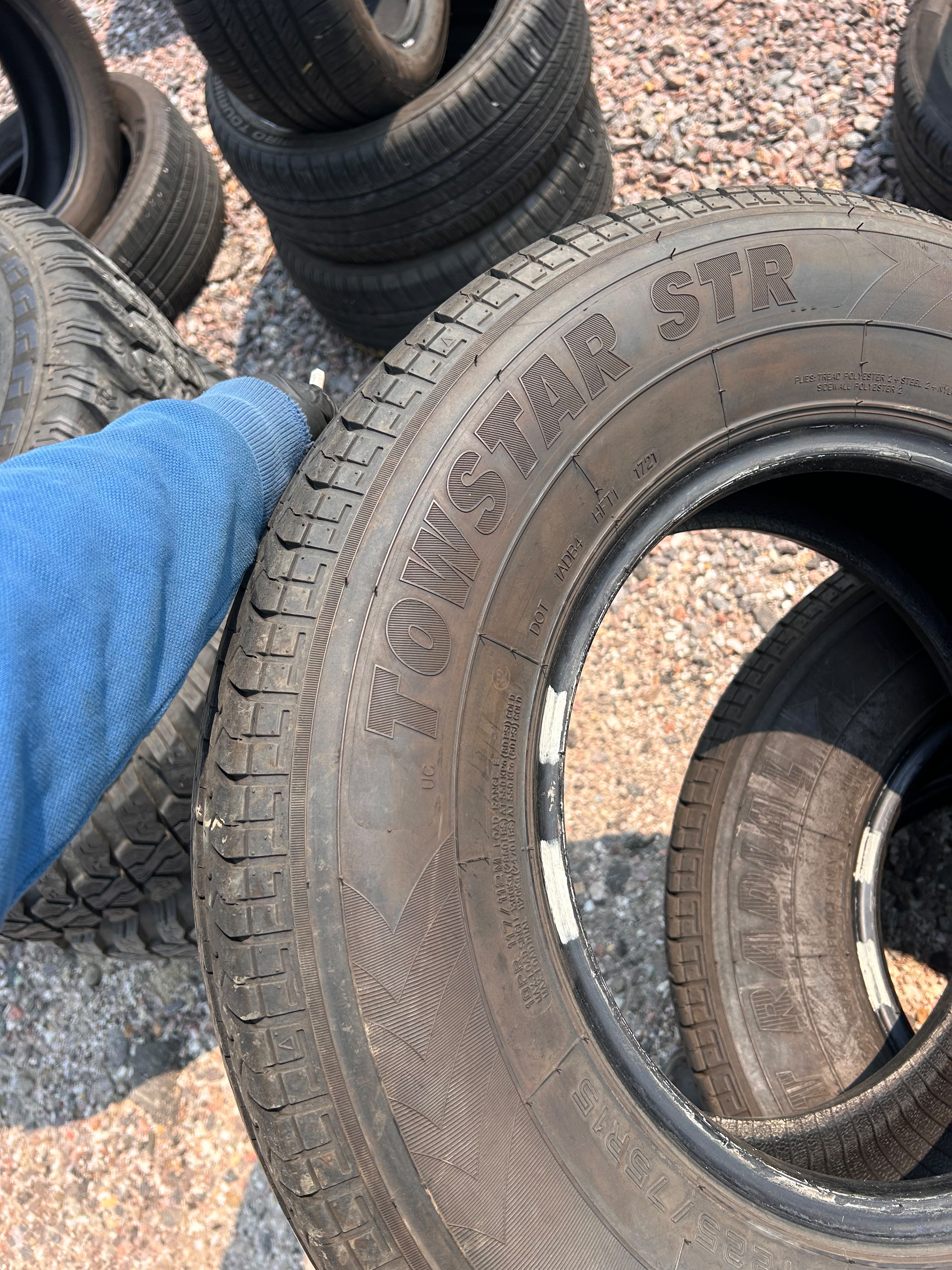ST225/75R15 Set (4 Used Tires) Towstar STR
