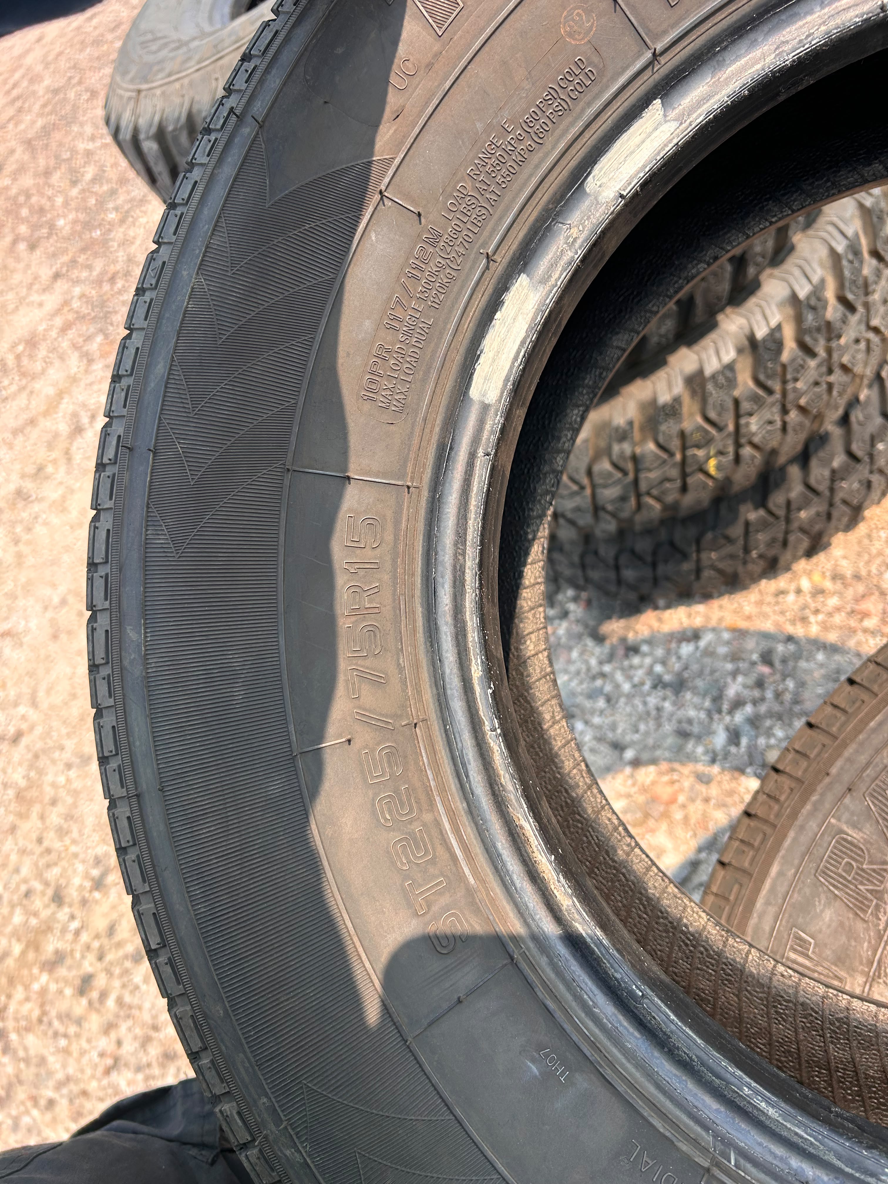 ST225/75R15 Set (4 Used Tires) Towstar STR