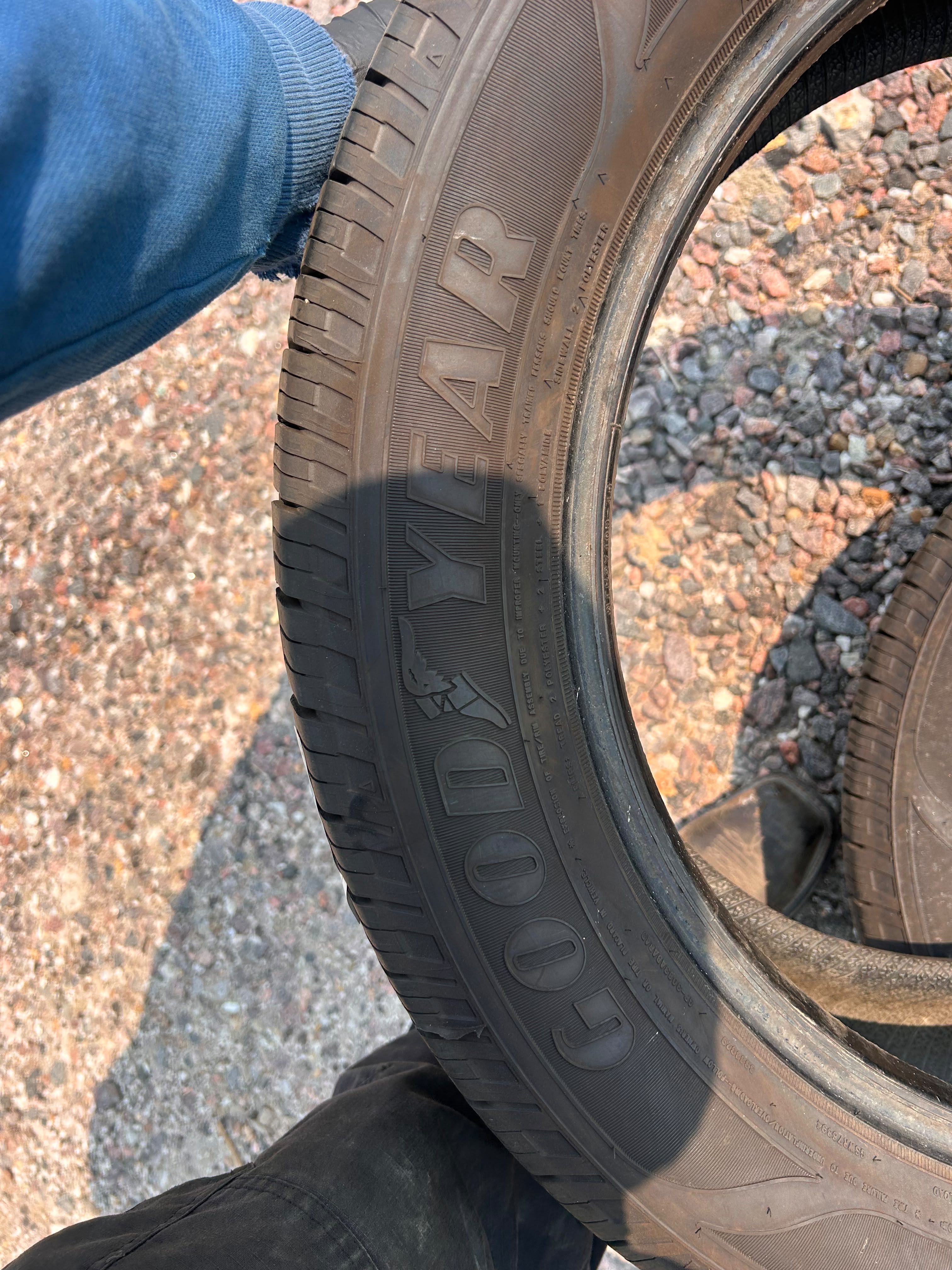 235/55R19 Pair (2 Used Tires) Goodyear Reliant