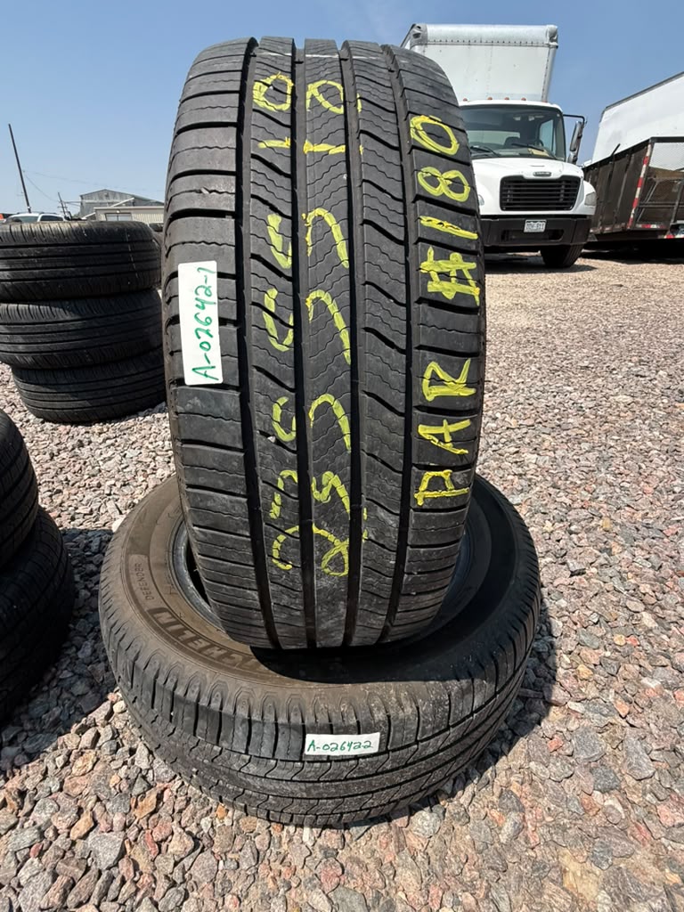 235/55R18 Pair (2 Used Tires) Michelin Defender2