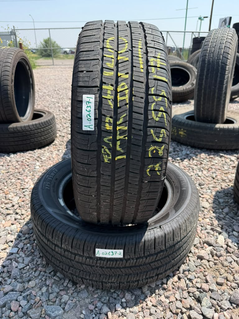 225/55R17 Pair (2 Used Tires) Goodyear Reliant