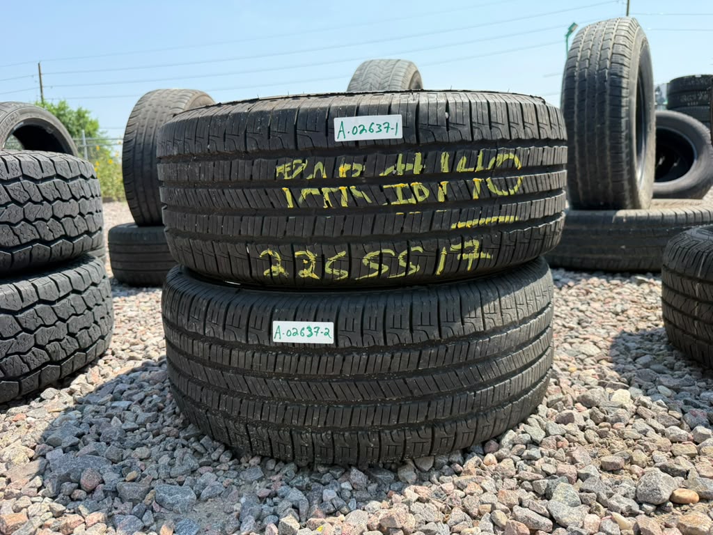 225/55R17 Pair (2 Used Tires) Goodyear Reliant