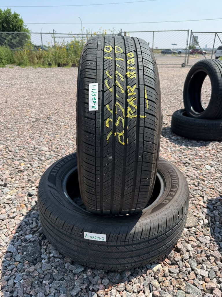 235/55R18 Pair (2 Used Tires) Goodyear Assurance Finesse