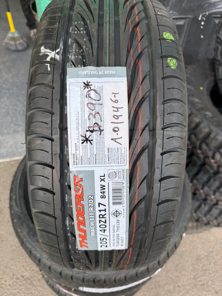 205/40R17 Set (4 Brand New Tires) Thunderer March 3